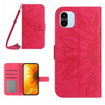 Skin Feel Custodia per cellulare in pelle con motivo a fiori di sole con cordino, For Xiaomi Redmi A1, For Xiaomi Redmi A1+