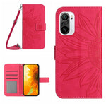 Skin Feel Custodia per cellulare in pelle con motivo a fiori di sole con cordino, For Xiaomi Redmi K30 Pro / Poco F2 Pro, For Xiaomi Redmi K40 / K40 Pro / Poco F3 / F3 Pro / 11i / 11X / 11X Pro, For Xiaomi Redmi K40 / K40 Pro /