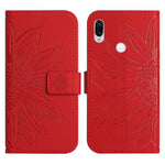 Skin Feel Custodia per cellulare in pelle con motivo a fiori di sole con cordino, For Xiaomi Redmi Note 7 / Note 7S / Note 7 Pro, For Xiaomi Redmi Note 8 / Note 8 2021