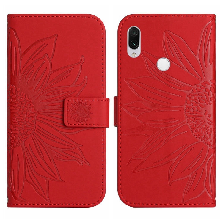 Skin Feel Custodia per cellulare in pelle con motivo a fiori di sole con cordino, For Xiaomi Redmi Note 7 / Note 7S / Note 7 Pro, For Xiaomi Redmi Note 8 / Note 8 2021