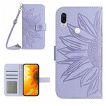 Skin Feel Custodia per cellulare in pelle con motivo a fiori di sole con cordino, For Xiaomi Redmi Note 7 / Note 7S / Note 7 Pro, For Xiaomi Redmi Note 8 / Note 8 2021