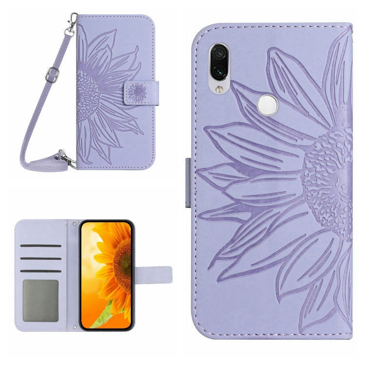 Skin Feel Custodia per cellulare in pelle con motivo a fiori di sole con cordino, For Xiaomi Redmi Note 7 / Note 7S / Note 7 Pro, For Xiaomi Redmi Note 8 / Note 8 2021