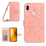 Skin Feel Custodia per cellulare in pelle con motivo a fiori di sole con cordino, For Xiaomi Redmi Note 7 / Note 7S / Note 7 Pro, For Xiaomi Redmi Note 8 / Note 8 2021