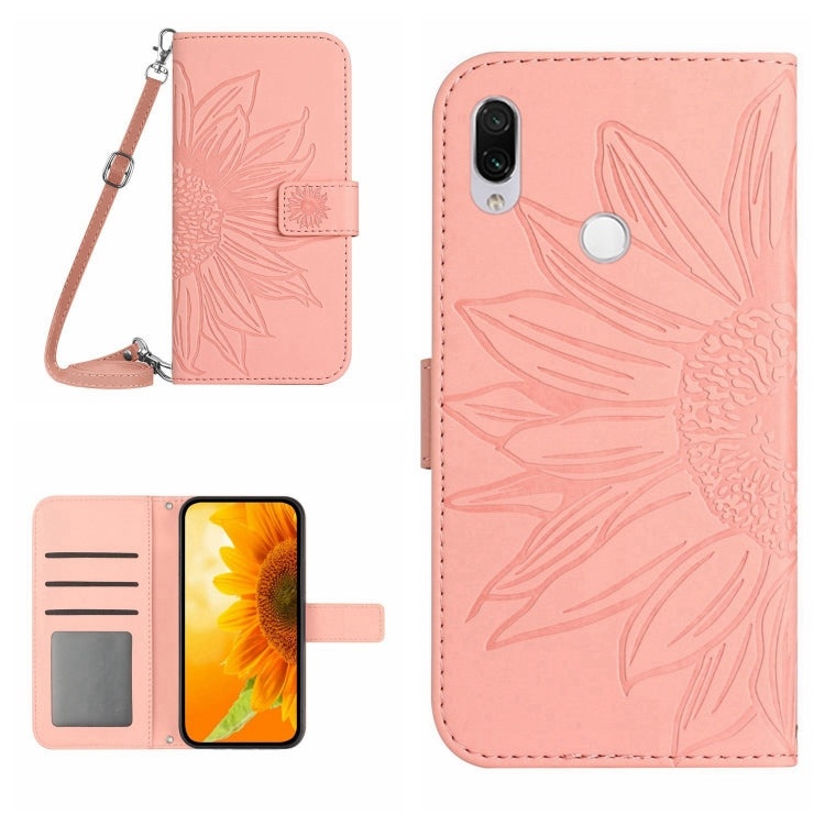 Skin Feel Custodia per cellulare in pelle con motivo a fiori di sole con cordino, For Xiaomi Redmi Note 7 / Note 7S / Note 7 Pro, For Xiaomi Redmi Note 8 / Note 8 2021