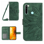 Skin Feel Custodia per cellulare in pelle con motivo a fiori di sole con cordino, For Xiaomi Redmi Note 7 / Note 7S / Note 7 Pro, For Xiaomi Redmi Note 8 / Note 8 2021