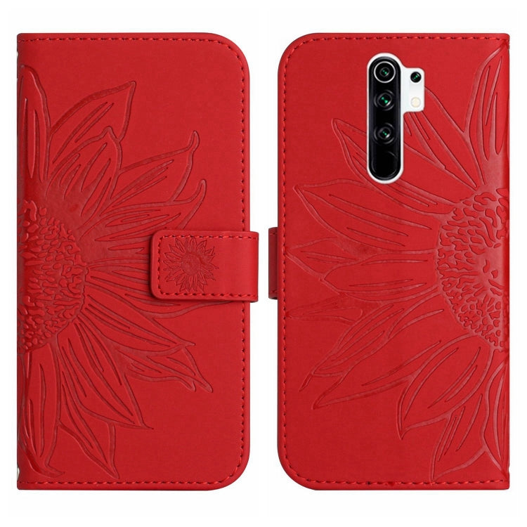 Skin Feel Custodia per cellulare in pelle con motivo a fiori di sole con cordino, For Xiaomi Redmi Note 8 Pro, For Xiaomi Redmi Note 8T