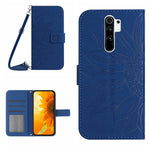 Skin Feel Custodia per cellulare in pelle con motivo a fiori di sole con cordino, For Xiaomi Redmi Note 8 Pro, For Xiaomi Redmi Note 8T