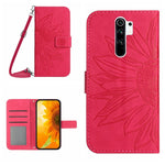 Skin Feel Custodia per cellulare in pelle con motivo a fiori di sole con cordino, For Xiaomi Redmi Note 8 Pro, For Xiaomi Redmi Note 8T