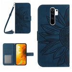 Skin Feel Custodia per cellulare in pelle con motivo a fiori di sole con cordino, For Xiaomi Redmi Note 8 Pro, For Xiaomi Redmi Note 8T