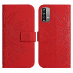 Skin Feel Custodia per cellulare in pelle con motivo a fiori di sole con cordino, For Xiaomi Redmi 9T / 9 Power / Poco M3, For Xiaomi Redmi Note 9T