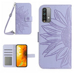 Skin Feel Custodia per cellulare in pelle con motivo a fiori di sole con cordino, For Xiaomi Redmi 9T / 9 Power / Poco M3, For Xiaomi Redmi Note 9T