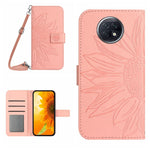 Skin Feel Custodia per cellulare in pelle con motivo a fiori di sole con cordino, For Xiaomi Redmi 9T / 9 Power / Poco M3, For Xiaomi Redmi Note 9T