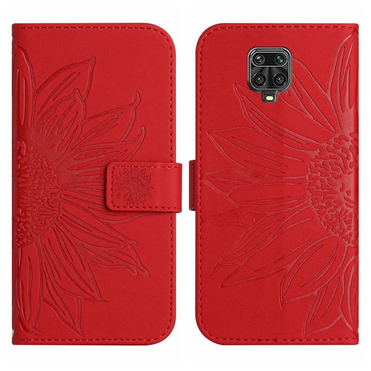 Skin Feel Custodia per cellulare in pelle con motivo a fiori di sole con cordino, For Xiaomi Redmi Note 9 Pro 4G / Note 9 Pro Max / Note 9S / Poco M2 Pro, For Xiaomi Redmi Note 10 4G / Note 10S