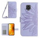 Skin Feel Custodia per cellulare in pelle con motivo a fiori di sole con cordino, For Xiaomi Redmi Note 9 Pro 4G / Note 9 Pro Max / Note 9S / Poco M2 Pro, For Xiaomi Redmi Note 10 4G / Note 10S