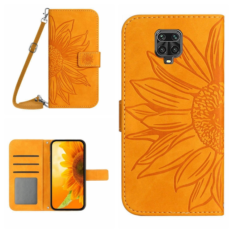 Skin Feel Custodia per cellulare in pelle con motivo a fiori di sole con cordino, For Xiaomi Redmi Note 9 Pro 4G / Note 9 Pro Max / Note 9S / Poco M2 Pro, For Xiaomi Redmi Note 10 4G / Note 10S