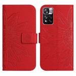 Skin Feel Custodia per cellulare in pelle con motivo a fiori di sole con cordino, For Xiaomi Redmi Note 11 Pro 5G, For Xiaomi Redmi Note 11 Pro Global