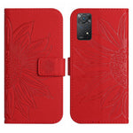 Skin Feel Custodia per cellulare in pelle con motivo a fiori di sole con cordino, For Xiaomi Redmi Note 11 Global / Note 11s, For Xiaomi 11T / 11T Pro