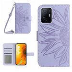 Skin Feel Custodia per cellulare in pelle con motivo a fiori di sole con cordino, For Xiaomi Redmi Note 11 Global / Note 11s, For Xiaomi 11T / 11T Pro