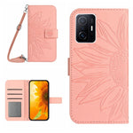 Skin Feel Custodia per cellulare in pelle con motivo a fiori di sole con cordino, For Xiaomi Redmi Note 11 Global / Note 11s, For Xiaomi 11T / 11T Pro