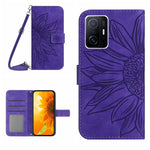 Skin Feel Custodia per cellulare in pelle con motivo a fiori di sole con cordino, For Xiaomi Redmi Note 11 Global / Note 11s, For Xiaomi 11T / 11T Pro