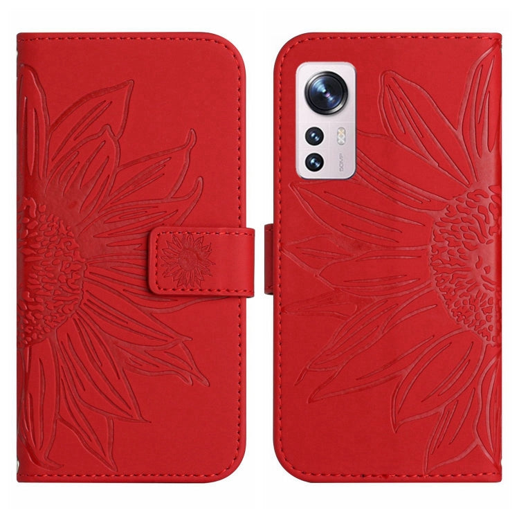 Skin Feel Custodia per cellulare in pelle con motivo a fiori di sole con cordino, For Xiaomi 12 Lite, For Xiaomi Civi 2 / 12 Lite NE