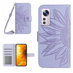 Skin Feel Custodia per cellulare in pelle con motivo a fiori di sole con cordino, For Xiaomi 12 Lite, For Xiaomi Civi 2 / 12 Lite NE