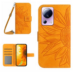 Skin Feel Custodia per cellulare in pelle con motivo a fiori di sole con cordino, For Xiaomi 12 Lite, For Xiaomi Civi 2 / 12 Lite NE