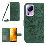 Skin Feel Custodia per cellulare in pelle con motivo a fiori di sole con cordino, For Xiaomi 12 Lite, For Xiaomi Civi 2 / 12 Lite NE