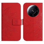 Skin Feel Custodia per cellulare in pelle con motivo a fiori di sole con cordino, For Xiaomi 12S Ultra, For Xiaomi 12T / 12T Pro
