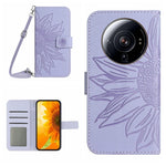 Skin Feel Custodia per cellulare in pelle con motivo a fiori di sole con cordino, For Xiaomi 12S Ultra, For Xiaomi 12T / 12T Pro