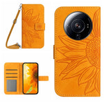 Skin Feel Custodia per cellulare in pelle con motivo a fiori di sole con cordino, For Xiaomi 12S Ultra, For Xiaomi 12T / 12T Pro