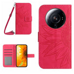 Skin Feel Custodia per cellulare in pelle con motivo a fiori di sole con cordino, For Xiaomi 12S Ultra, For Xiaomi 12T / 12T Pro