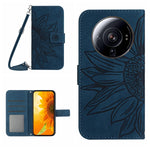 Skin Feel Custodia per cellulare in pelle con motivo a fiori di sole con cordino, For Xiaomi 12S Ultra, For Xiaomi 12T / 12T Pro