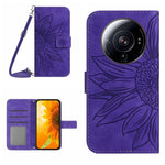 Skin Feel Custodia per cellulare in pelle con motivo a fiori di sole con cordino, For Xiaomi 12S Ultra, For Xiaomi 12T / 12T Pro