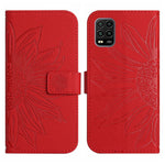 Skin Feel Custodia per cellulare in pelle con motivo a fiori di sole con cordino, For Xiaomi Mi 10 Lite, For Xiaomi Mi 10 / Mi 10 Pro