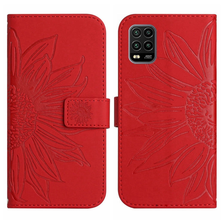 Skin Feel Custodia per cellulare in pelle con motivo a fiori di sole con cordino, For Xiaomi Mi 10 Lite, For Xiaomi Mi 10 / Mi 10 Pro