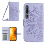 Skin Feel Custodia per cellulare in pelle con motivo a fiori di sole con cordino, For Xiaomi Mi 10 Lite, For Xiaomi Mi 10 / Mi 10 Pro