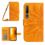 Skin Feel Custodia per cellulare in pelle con motivo a fiori di sole con cordino, For Xiaomi Mi 10 Lite, For Xiaomi Mi 10 / Mi 10 Pro