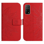 Skin Feel Custodia per cellulare in pelle con motivo a fiori di sole con cordino, For Xiaomi Mi 10T / 10T Pro, For Xiaomi Mi 11