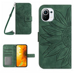 Skin Feel Custodia per cellulare in pelle con motivo a fiori di sole con cordino, For Xiaomi Mi 10T / 10T Pro, For Xiaomi Mi 11