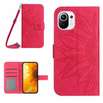 Skin Feel Custodia per cellulare in pelle con motivo a fiori di sole con cordino, For Xiaomi Mi 10T / 10T Pro, For Xiaomi Mi 11