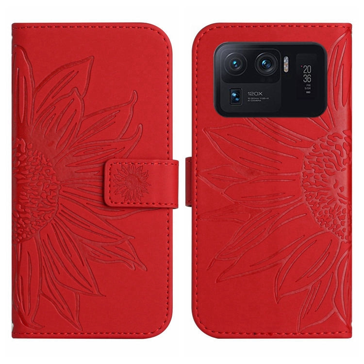 Skin Feel Custodia per cellulare in pelle con motivo a fiori di sole con cordino, For Xiaomi Mi 11 Ultra, For Xiaomi Mi Note 10 / Note 10 Pro / CC9 Pro