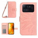 Skin Feel Custodia per cellulare in pelle con motivo a fiori di sole con cordino, For Xiaomi Mi 11 Ultra, For Xiaomi Mi Note 10 / Note 10 Pro / CC9 Pro
