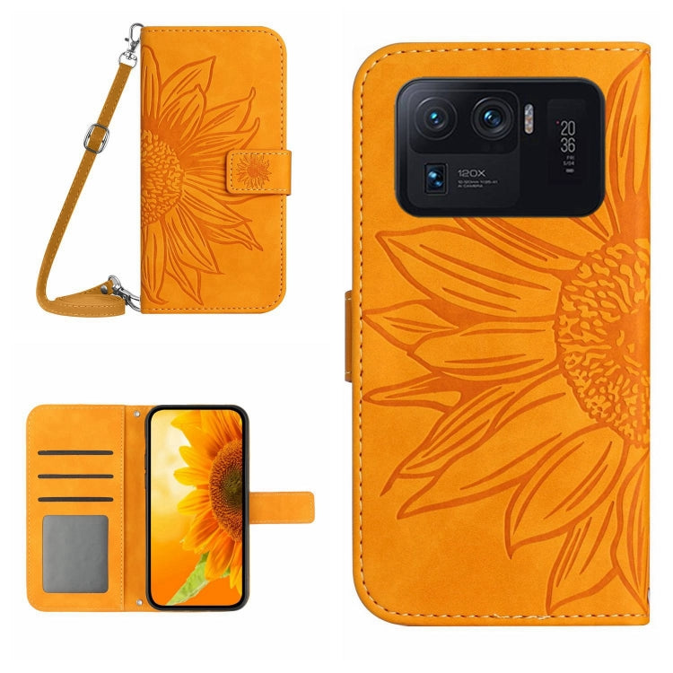 Skin Feel Custodia per cellulare in pelle con motivo a fiori di sole con cordino, For Xiaomi Mi 11 Ultra, For Xiaomi Mi Note 10 / Note 10 Pro / CC9 Pro