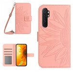Skin Feel Custodia per cellulare in pelle con motivo a fiori di sole con cordino, For Xiaomi Redmi Mi Note 10 Lite, For Xiaomi Mi Mix 4
