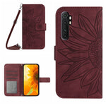 Skin Feel Custodia per cellulare in pelle con motivo a fiori di sole con cordino, For Xiaomi Redmi Mi Note 10 Lite, For Xiaomi Mi Mix 4