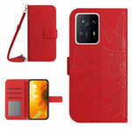 Skin Feel Custodia per cellulare in pelle con motivo a fiori di sole con cordino, For Xiaomi Redmi Mi Note 10 Lite, For Xiaomi Mi Mix 4