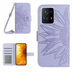 Skin Feel Custodia per cellulare in pelle con motivo a fiori di sole con cordino, For Xiaomi Redmi Mi Note 10 Lite, For Xiaomi Mi Mix 4