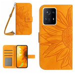 Skin Feel Custodia per cellulare in pelle con motivo a fiori di sole con cordino, For Xiaomi Redmi Mi Note 10 Lite, For Xiaomi Mi Mix 4