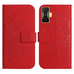 Skin Feel Custodia per cellulare in pelle con motivo a fiori di sole con cordino, For Xiaomi Poco F4 GT, For Xiaomi Poco M4 Pro 4G